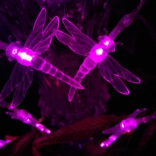 2017 20LED 2 M Libélula Colorida LED Luzes Cordas de Férias Para Festas e Eventos de Todos Os Feriados Decoração Luzes Do Jardim Ao Ar Livre
