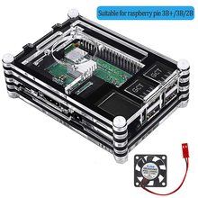 Hot Raspberry Pi 3B+ Case High Quality Whosale 9 Layers 3Color Acrylic Box Case with Cooling Fan Raspberry Pi 3 Model B Case 2024 - buy cheap
