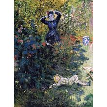 Camille and Jean Monet in the Garden at Argenteuil of Claude Monet art oil paintings Canvas reproduction hand-painted 2024 - buy cheap