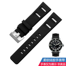 Silicone Rubber Watchband Strap Stainless Steel Buckle Black  22mm 23mmWatch Band Strap Watch for Men Women 2024 - buy cheap