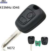 2 Button NE73 Blade Remote key For Peugeot 206 306 405 Transponder Key with PCB Battery with ID:46 chip 433MHZ 2024 - buy cheap