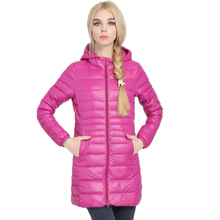 Jaqueta de inverno feminina tipo duck down e casaco com capuz, jaqueta quente plus 7xg para mulheres, casaco ultra leve parka 2024 - compre barato