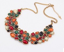 Fashion Mosaic Chain Necklaces Geometric Colorful Choker Necklace Acrylic Collares Grandes Women Necklace Femme Collier 2024 - buy cheap