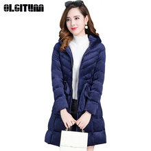 New Winter S-3XL Gold Velvet Zipper Cotton Coat with Belt  Women 2020 Long Slim Large Size Thick Hooded Warm Outwear Multi-color 2024 - buy cheap