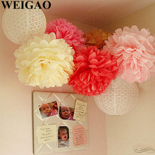 WEIGAO 5Pcs 10/20/30cm Tissue Paper Pom Poms Birthday Party Backdrop Paper Pompoms Flowers Wedding Decoration Baby Shower Decor 2024 - buy cheap