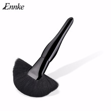 Ennke escova de cabelo sintético profissional, 1 peça, grande, preto/branco, cabelo sintético, pó blush, base, ferramenta cosmética facial 2024 - compre barato