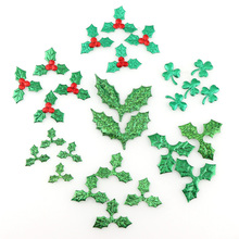 100 Pcs Fabric Laser Shiny Sequins Red Fruit With Green Leaves Christmas Tree Decoration Supplies DIY Art Fabric Accessory 2024 - buy cheap