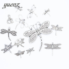 YuenZ-Colgante de libélula de color plateado antiguo, 13 Uds., para collar, fabricación de joyas DIY, accesorios para encontrar, U029 2024 - compra barato