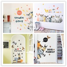 3d vivid we are happy family dog cat paw, настенные наклейки для детской комнаты, украшения для домашних животных, настенные наклейки, фотообои, искусство, плакат 2024 - купить недорого