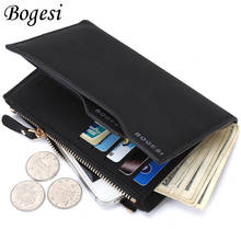 Middle Long Design Coin Pocket Zipper Men Wallet Quality Black Coffee Color Driver License Photo Bit Card Holder Purses Wallets 2024 - buy cheap