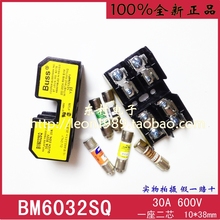 [SA]United States BUSSMANN fuse holder BM6032SQ 30A 600V 10 times; 38mm BC6032PQ 2P--10PCS/LOT 2024 - buy cheap