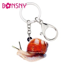 Bonsny Statement Acrylic Anime Snail Key Chains Keychains Rings Jewelry For Women Girls Teens Animal Handbag Charms Accessories 2024 - buy cheap