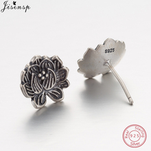 Jisensp-pendientes de plata de ley 925 con forma de flor de loto, joyería de boda 2024 - compra barato