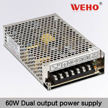 (D-60F) Factory direct 110/220VAC input 12V 24V Dual output power supply 60W 2024 - купить недорого