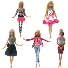 NK 5 Pcs/Set Doll Dress Handmade Trousers Fashion Clothes For Barbie Doll Accessories Baby Girl Birthday Present For Kids 2024 - buy cheap