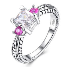 Anel de prata esterlina 1.5 anel de noivado de casamento anéis de mulher 925 ct aaa zircon jóias 2024 - compre barato