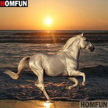 HOMFUN-pintura de diamante 5D DIY "Animal horse", bordado de diamantes de imitación cuadrados o redondos, estilo punto de cruz 5D A15529 2024 - compra barato