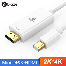 Biaze 4K MINI Displayport Адаптер DP к HDMI 1,8 M 3M Display Port конвертер для ноутбука проектор Displayport к HDMI Thunderbolt 2024 - купить недорого