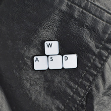 Keyboard WASD WSAD Pins Brooches Hard enamel lapel pins Backpack Jackets Bags Accessories for Men Womn Funny pins 2024 - buy cheap