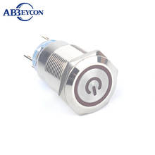 19mm Self-Locking Metal Push Button Switch With Ring And Power Illuminated Led Switch Light Pin Terminal 12V Blue Led 1NO1NC 2024 - buy cheap