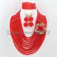 Charming Nigerian Wedding African Beads Bridal Jewelry Set Crystal Beads Jewelry Set Free Shipping HD6728 2024 - buy cheap