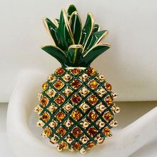 Novas decorações do Sudeste Asiático estilo broca água esmalte esmalte novo abacaxi retro Broche de menina 2024 - compre barato