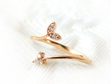 Newest  Leaves Sprout Ring for women lady party wedding fashion pretty shining Crystal gift jewelry 2024 - buy cheap