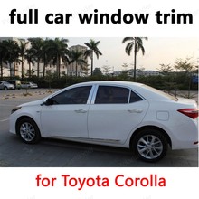 Декоративные полосы для полного окна, внешние аксессуары для Toyota Corolla 2014, нержавеющая сталь 2024 - купить недорого