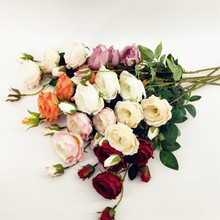 24 шт Искусственные цветы розы стебли шелковые розы ветки цветы для свадьбы центральные украшения дома партии стола 2024 - купить недорого