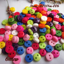 200pcs 6mm 1 / Mixed colors 2 holes round mini resin buttons craft scrapbooking accessories diy sewing buttons wholesale 2024 - buy cheap