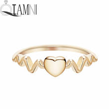 QIAMNI Unique Electrocardiogram Love Heart Wave Ring Cocktail Party Jewelry Gold Color Toe Foot Ring Bague Femme Valentine Gift 2024 - buy cheap