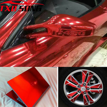 7 Sizes High quality Strechable chrome mirror red film Flexible car mirror red vinyl sticker Decal sheet 2024 - buy cheap