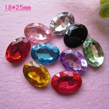 Materiales de joyería para decoración Diy, 50 Uds. De colores mezclados de 25x18mm sin parte trasera de cristal, gemas de diamantes de imitación con forma de elipse 2024 - compra barato