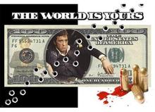 Scarface design cartaz al pacino balas buracos dinheiro sangue cartaz de seda pintura decorativa 24x36inch 2024 - compre barato