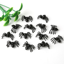 Aranha de plástico preta 50 peças, 21*14mm adereços de casa assombrada halloween espinhas falsas para decoração de halloween adereços realistas de peças 2024 - compre barato