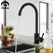 Shinesia-grifo de cocina negro mate, mezclador de agua con caño giratorio libre, rotación de 360 grados, para fregadero 2024 - compra barato