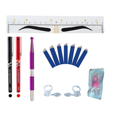 Tattoo Supplies Eyebrow Microblading Set Permanent Makeup Beauty Practice Tools Eyebrow Ruler Ring Cups Tattoo Kit for Sale 2024 - buy cheap