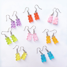 Pendientes de gota de oso de goma de colores para mujer, joyería de moda de Japón, joyería de moda, venta al por mayor, 1 par 2024 - compra barato