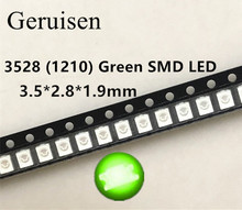 Lámpara LED de diodo emisor de luz ultrabrillante, SMT SMD LED 100 3528, color verde agua, 1210 unidades 2024 - compra barato