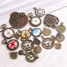 20pcs Vintage Metal Charms Antique Bronze Mixed Clock Fashion DIY Handmade Steampunk Jewelry Pendants Jewelry Making D6365 2024 - buy cheap