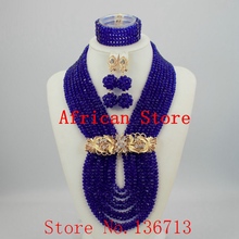 Charme Beads Africanos Conjuntos de Jóias de Casamento Nigeriano Africano Contas de Cristal Set Jóias J814-4 2024 - compre barato