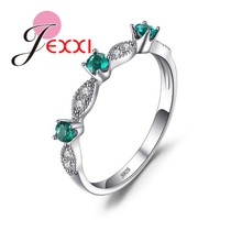 New Trendy Women Wave Style Finger Rings For Sale High Quality 925 Sterling Silver Jewelry Summer Rings with Green CZ 2024 - buy cheap