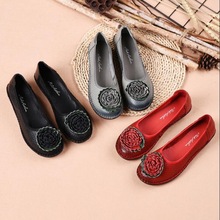 Flat Shoes Women Soft Ballet Handmade Genuine Leather Shoes Cosy Spring Driving Round Toe flat Flowers Single Shoes 2024 - buy cheap
