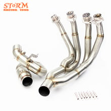 Motorcycle NEW Silver 2018 Front Exhaust Pipe Stainless Steel Tube For Yamaha YZFR6 YZF-R6 YZF R6 2006 2007 2008 2009 2010-2018 2024 - buy cheap