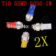 2X T10 DC 12 В SMD 5050 5 LED W5W 194 168 красный/зеленый/синий/белый ИНСТРУМЕНТ СВЕТ Клин автомобилей лампочки 2024 - купить недорого