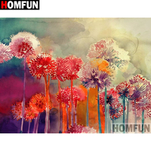 Homfun quadrado completo/broca redonda 5d diy pintura diamante "dandelion paisagem" bordado ponto cruz 3d casa decoração presente a13421 2024 - compre barato