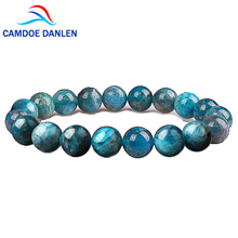 Women Men Fashion Natural Stone Blue Kyanite Beads Elastic Bracelet Healing Bracelet Jewelry Gifts 4 6 8 10 12mm 2024 - buy cheap