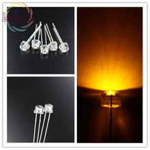 Chapéu de palha de 5mm, 1000 peças, amarelo, super brilhante, diodo emissor de luz, mergulho, componentes eletrônicos, varejo