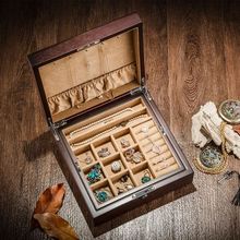 Mssh003-caixa de madeira para joias, armazenamento duplo, organizador de mesa, brinquedos, com cadeado, organizador 2024 - compre barato