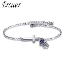 ERLUER Cross-Shape Lady Hand Chain Rose Gold Silver color Bracelets Crystal CZ For Woman fashion Jewelry Love Gifts Bracelet 2024 - buy cheap